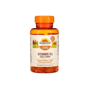 Вітамін Sundown Вітамін D3, 1000 МО, Vitamin D3, Sundown Naturals, 400 гелевих капсул (SDN-19995) зображення 1