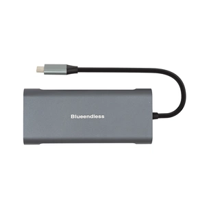 Концентратор PowerPlant USB-C to 2xUSB 3.0, 1xUSB 2.0, 1xType-C (PD), HDMI, SD, RJ45 (CA913497) зображення 1