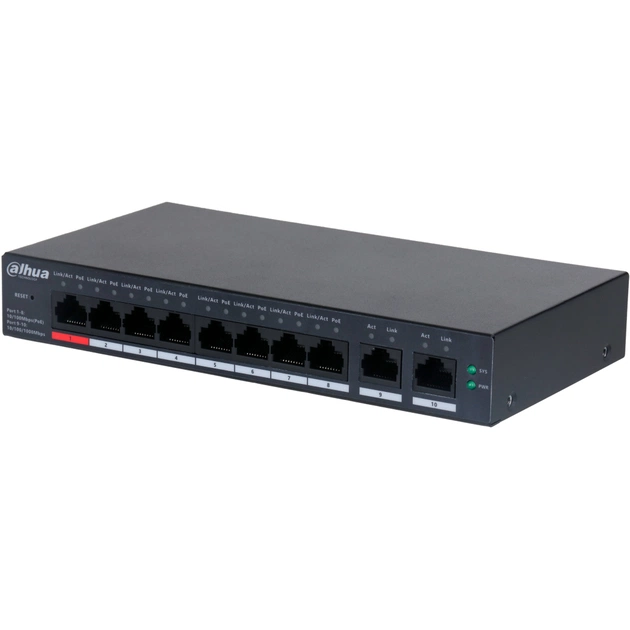 Комутатор мережевий Dahua DH-CS4010-8ET-110 - зображення 1