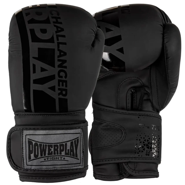 Боксерські рукавички PowerPlay 3086 Matt Challenger Чорні 10 унцій (PP_3086_10oz_Black) - зображення 1