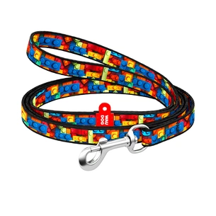 Повідець для котів WAUDOG Nylon "Блоки" Ш 10 мм Д 122 см (369-4056) зображення 1