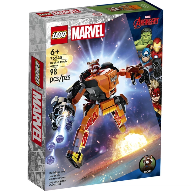 Конструктор LEGO Super Heroes Робоброня Єнота Ракети 98 деталей (76243) - зображення 1