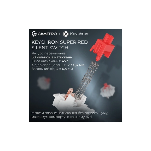 Клавіатура GamePro Asgard Yord Wireless/Bluetooth/USB UA Blue (MK266BL) - picture 8