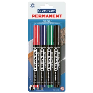 Набір маркерів Centropen Permanent 8566 2,5 мм, round tip, SET 4colors (BLister) (8566/4/BL) зображення 1