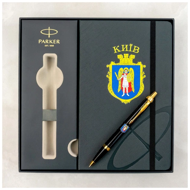 Ручка шариковая Parker IM 17 CITY Black GT BP Герб Киева + блокнот Parker + подар.упак. GIFT24 (22032b24_C0010u) - изображение 11