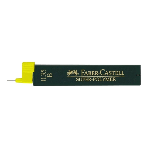 Грифель для механічного олівця Faber-Castell Super-Polymer В (діаметр 0,35 мм), 12 штук в пеналі (6053) - зображення 1