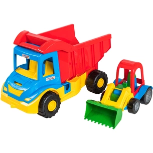 Машинка для дітей Tigres "Multi truck" вантажівка з трактором жовтий (39219) зображення 1