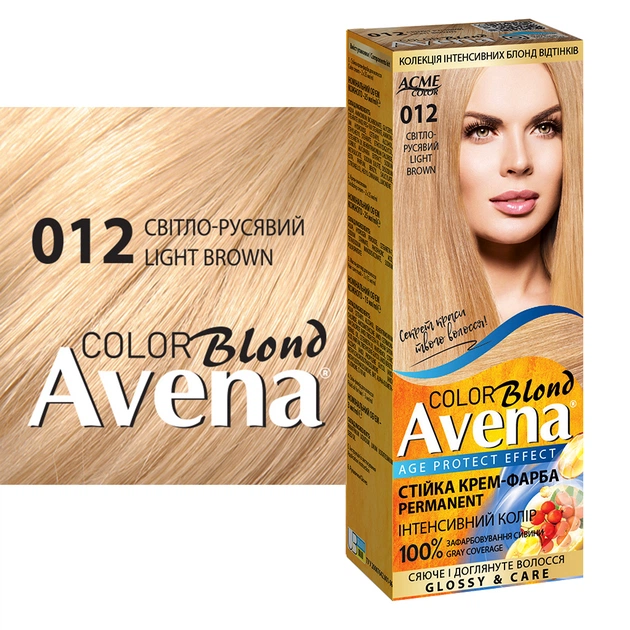 Фарба для волосся Acme Color Avena Blond Color Стійка 012 - Світло-русявий (4823115502483) - picture 3