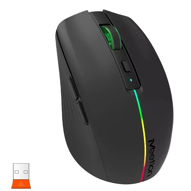 Мишка Meetion BTM002 Wireless/Bluetooth Black (MT-BTM002-A) - зображення 1