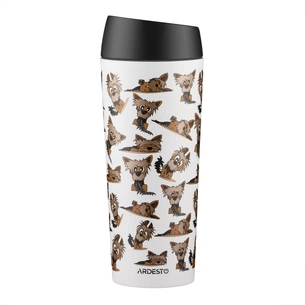 Термокружка Ardesto Coffee Time Animals Yorkie 450мл, нержавіюча сталь, сіро-бежевий (AR2645YT) изображение 1