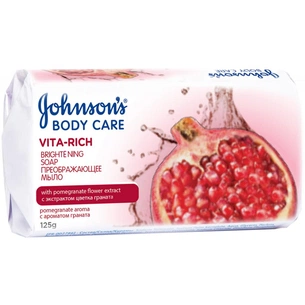 Тверде мило Johnson's Body Care Vita Rich Перетворює екстракт гранату 125 г (3574661239545) зображення 1