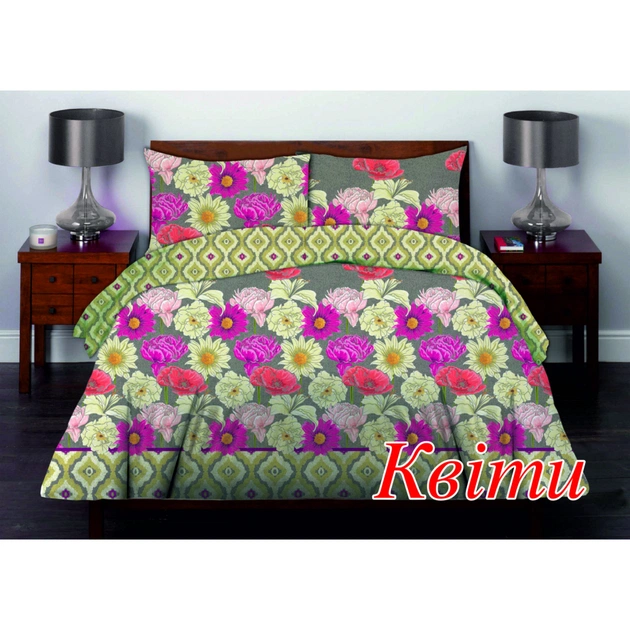 Постільна білизна Home Line Квіти бязь євро (122960) - изображение 1