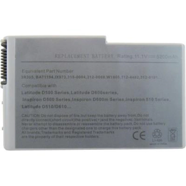 Акумулятор до ноутбука AlSoft Dell Latitude D600 C1295 5200mAh 6cell 11.1V Li-ion (A41090) - изображение 1