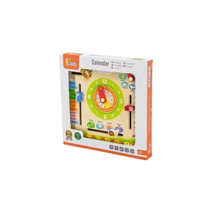 Развивающая игрушка Viga Toys деревянный календарь с часами, на английском языке (44538) изображение 1