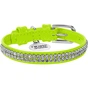 Нашийник для тварин WAUDOG Glamour з QR-паспортом "Стрази" XS Ш 9 мм Д 19-25 см салатовий (33075) - зменшене зображення 2