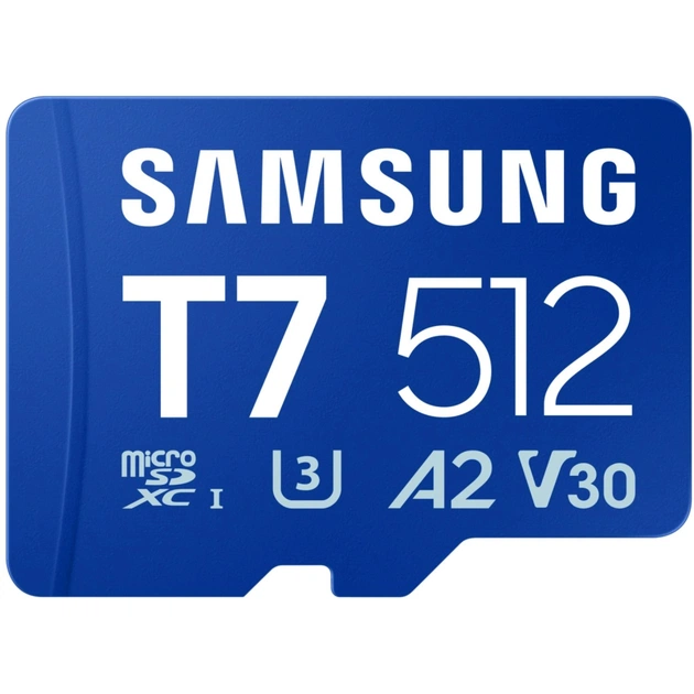 Карта памяти Samsung 512GB microSDXC class 10 UHS-I U3 V30 A2 T7 (MB-MB512T/WW) - изображение 1