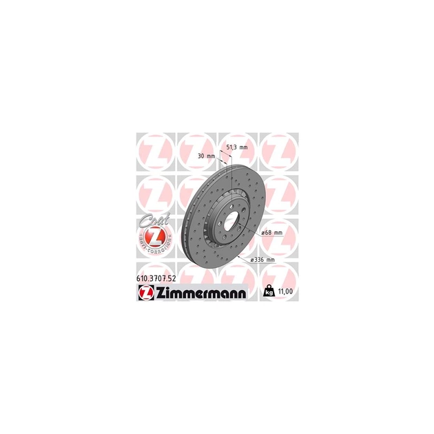 Тормозной диск ZIMMERMANN 610.3707.52 - изображение 1