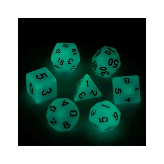 Набір кубиків для настільних ігор Games 7 Days Double Color Glow in the dark 7 Dice Set - Red-Orange (g7dglowdc03) - picture 3