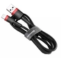 Дата кабель USB 2.0 AM to Lightning 0.5m Cafule 2.4A red+black Baseus (CALKLF-A19) - зменшене зображення 1