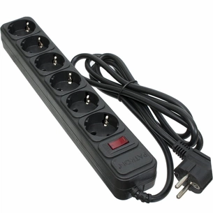 Мережевий фільтр живлення Patron 1.8 m3*1.5mm2 (SP-1662) 6 розеток BLACK (EXT-PN-SP-1662) зображення 1