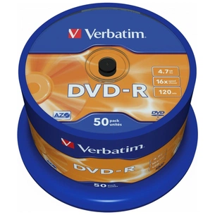 Диск DVD Verbatim 4.7Gb 16X CakeBox 50шт (43548) изображение 1