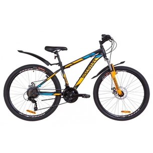 Велосипед Discovery 26" TREK AM DD рама-13" 2019 чорно-помаранчевий з синім (OPS-DIS-26-156) зображення 1