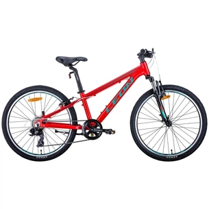 Велосипед Leon 24" JUNIOR AM Vbr рама-12,5" Al 2020 червоно-бірюзовий з чорним (OPS-LN-24-045) зображення 1
