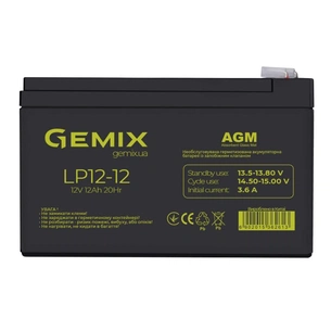 Батарея до ДБЖ Gemix LP 12В 12Ач (LP1212) зображення 1