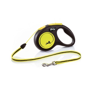 Повідок для собак Flexi New Neon S трос 5 м (чорний) (4000498025215) зображення 1