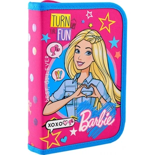 Пенал 1 вересня Barbie твердий одинарний з двома клапанами (532196) зображення 1