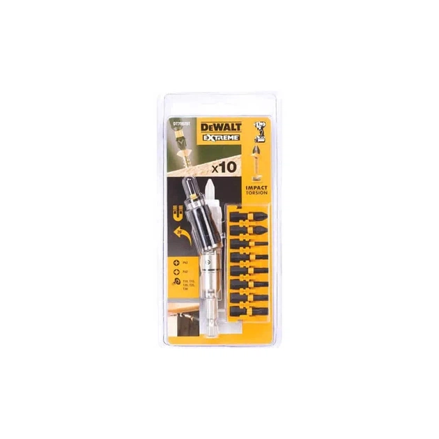 Набор бит DeWALT IMPACT TORSION, ударные, Torx, Philips, Pozidriv, L=25 мм, 10 шт (DT70578T) - изображение 1