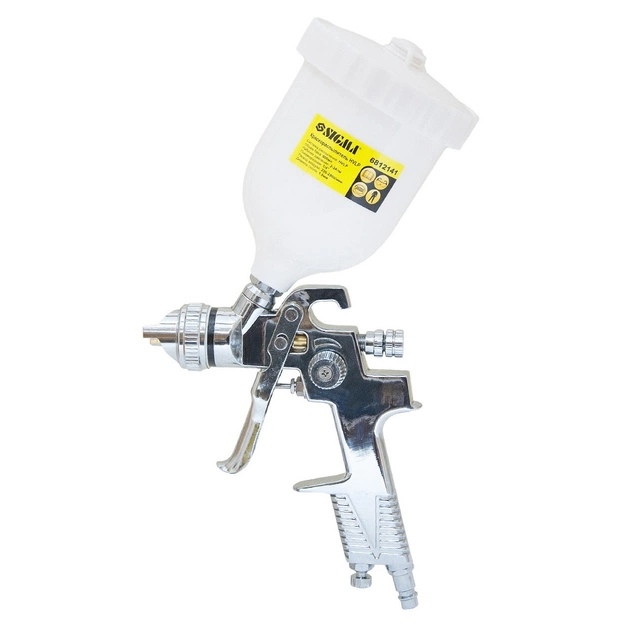 Фарбопульт Sigma HVLP 1.8мм (хром) верхній бак (пласт) (6812141) - picture 2