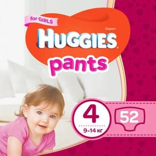 Підгузки Huggies Pants 4 (9-14 кг) для дівчаток 52 шт (5029053564012) зображення 1