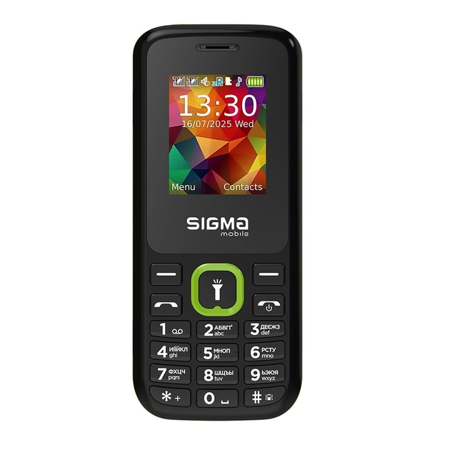 Мобiльний телефон Sigma mobile X-style 171 Mini Dual Sim Black/Green - зображення 1