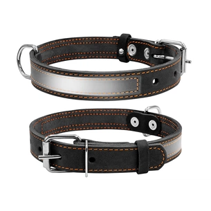 Нашийник для тварин Collar зі світловідбиваючою стрічкою Ш 25 мм Д 38-50 см чорний (02491) зображення 1