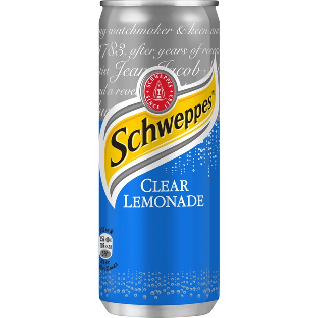 Напій Schweppes Clear Lemonade Безалкогольний сильногазований 330 мл (5449000134172) - зображення 1