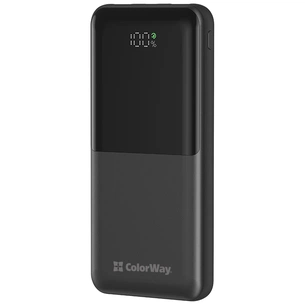 Батарея універсальна ColorWay 10 000 mAh PD/22.5W, QC/3.0, LCD, Black (CW-PB100LPB3BK-PDD) изображение 1