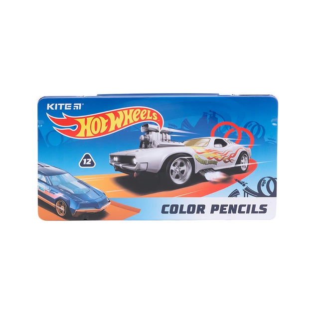 Олівці кольорові Kite Hot Wheels тригранні 12 шт (HW21-058) - изображение 1
