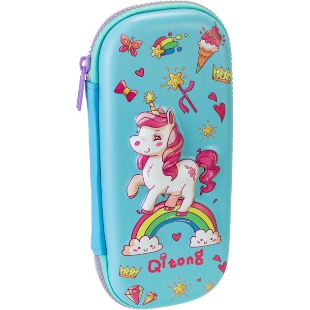 Пенал Cool For School 1 отделение с органайзером голубой (QT-5770-Blue) - изображение 1