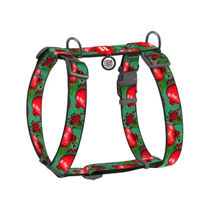 Шлея для собак WAUDOG Nylon з QR-паспортом анатомічна H-подібна "Гранати" пластиковий фастекс S (320-4052) зображення 1