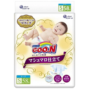Підгузки GOO.N SUPER PREMIUM MARSHMALLOW 4-8 кг (S, унісекс, 58 шт) (853347) зображення 1