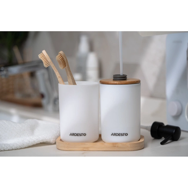 Набір для ванної кімнати Ardesto Minimalism 3 предмети Білий 360 мл (ARHB3110WB) - picture 6