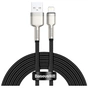 Дата кабель USB 2.0 AM to Lightning 2.0m 2.4A metal black Baseus (CALJK-B01) - зменшене зображення 1