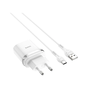 Зарядний пристрій HOCO C12Q Smart USB QC3.0 + cable USB to USB-C 18W White (6931474716309) зображення 1