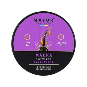 Маска для волосся Mayur Проти випадіння з Аргановою олією та Ніацинамідом 250 мл (4820230953374) зображення 1