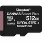 Карта пам'яті Kingston 512GB microSDXC class 10 UHS-I U3 V30 A1 Canvas Select Plus (SDCS2/512GBSP) - зменшене зображення 1