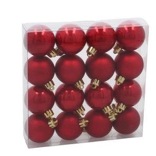 Ялинкова іграшка Chomik пластикові кульки 16шт, 4 см, червоні (5900779893856_2) зображення 1
