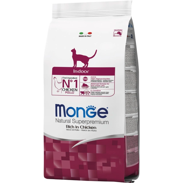 Сухий корм для кішок Monge Cat Indoor зі смаком курки та рису 400 г (8009470005104) - зображення 1