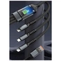Дата кабель USB 2.0 AM to Lightning + Micro 5P + USB-C 1.2m 100W nylon black XoKo (SC-3100) - уменьшенное изображение 8