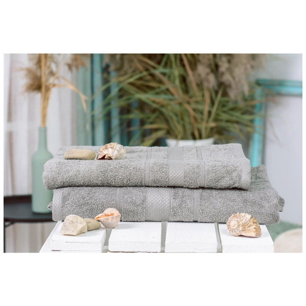 Рушник MirSon набір банний 5012 SoftNess Smoky 50x90, 70x140 (2200003183047) - изображение 1